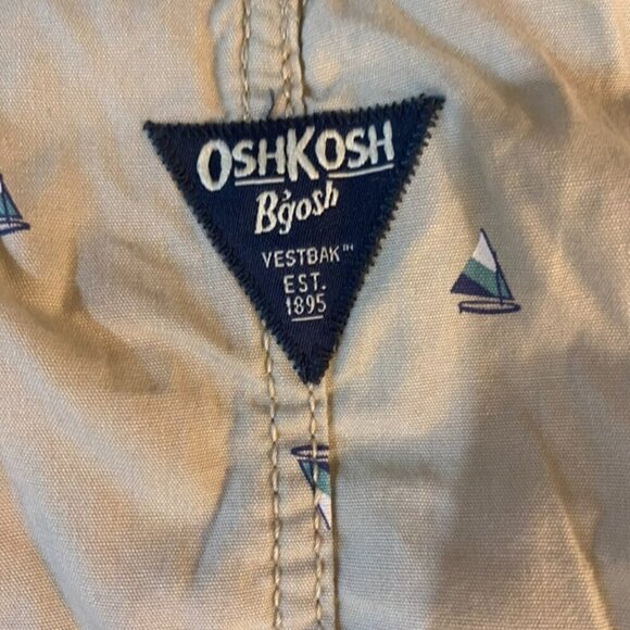 oshkosh bgosh Sailboat ⛵️ Print Canvas Shortalls - 4T - Picture 7 of 7